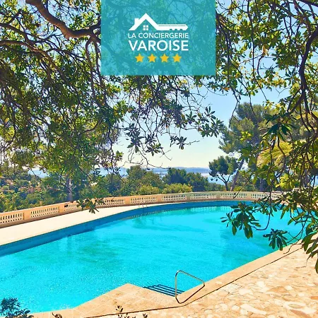 Le Paradis Au Mont Des Oiseaux - Studio - Clim - Tennis - Vue Mer Hyères Esterno foto